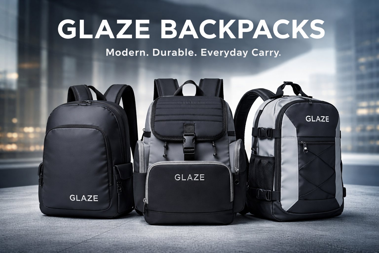 The GLAZE Backpacks Collection is designed for modern lifestyles that demand both style and performance. Crafted with clean silhouettes, durable materials, and thoughtful functionality.