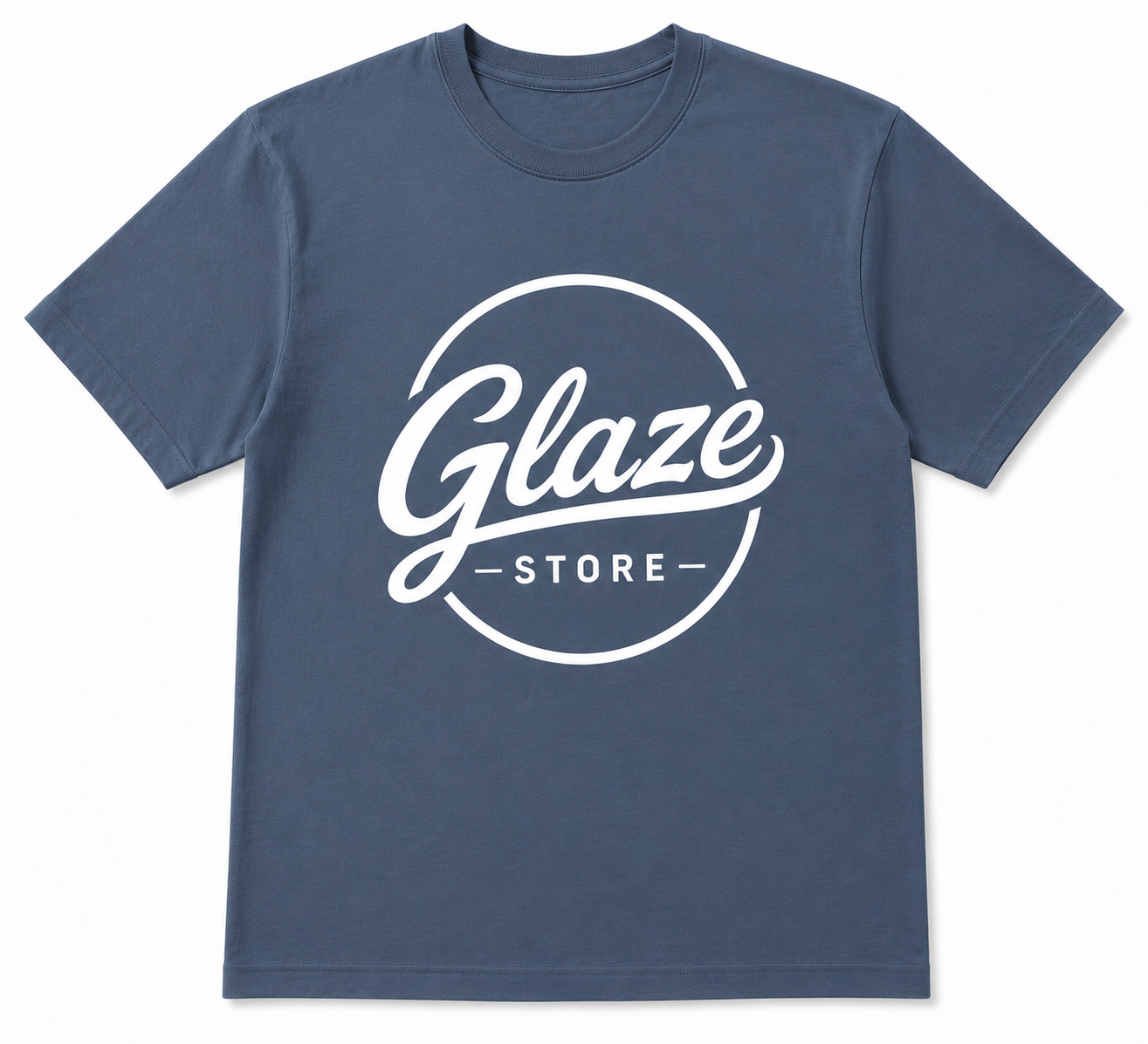 Glaze Cotton Graphic T-Shirt – Slate Blue